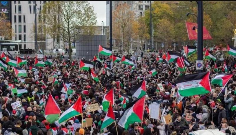 مسيرة جماهيرية داعمة لفلسطين