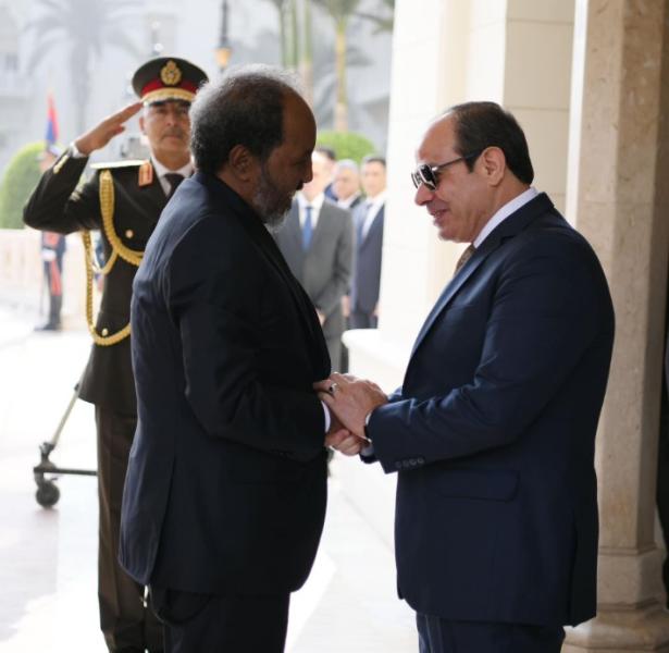 جانب من لقاء الرئيس المصري والصومالي