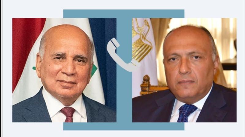 سامح شكري يتلقى اتصالاً هاتفياً من وزير خارجية العراق