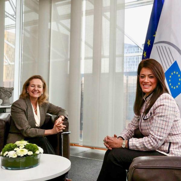 وزيرة التعاون الدولي تعقد أول لقاء مع السيدة/ ناديا كالفينو الرئيس الجديد لبنك الاستثمار الأوروبي
