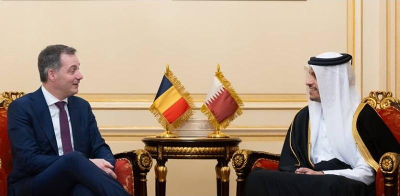 تطورات حرب غزة وتعزيز التعاون يتصدران لقاء أمير قطر ورئيس الوزراء البلجيكي