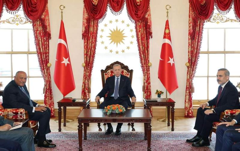 لقاء رئيس حكومة تركيا ووزير الخارجية 