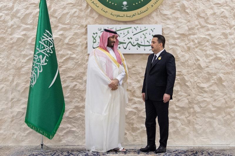 الأمير محمد بن سلمان مع رئيس الوزراء العراقي محمد شياع السوداني