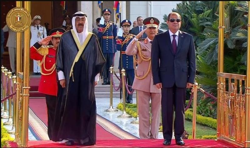 جلسة مباحثات بين الرئيس السيسي وأمير الكويت بقصر الاتحادية