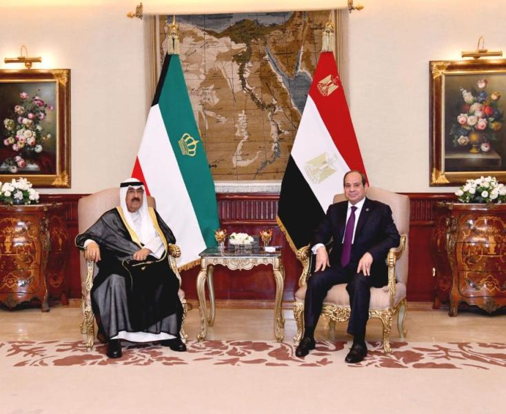 الرئيس السيسي وأمير الكويت يشددان على ضرورة احترام سيادة ليبيا ووحدة وسلامة أراضيها