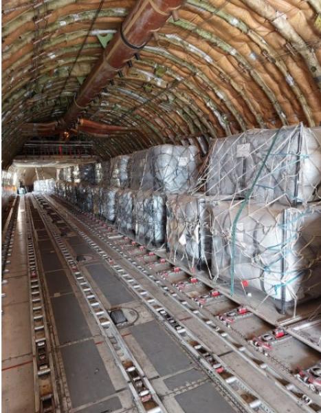 مطارالعريش يستقبل ثاني طائرة مساعدات محملة بـ 1530 خيمة ضمن الأولي والبالغة 4 طائرات