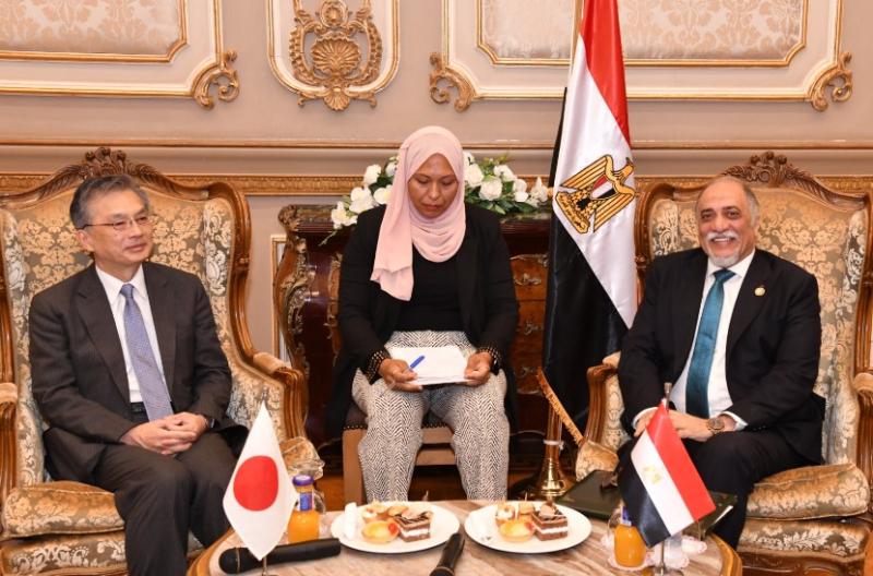 زعيم الأغلبية البرلمانية يستقبل سفير اليابان ويؤكد البرلمان المصرى رائد فى الوطن العربى والشرق الأوسط