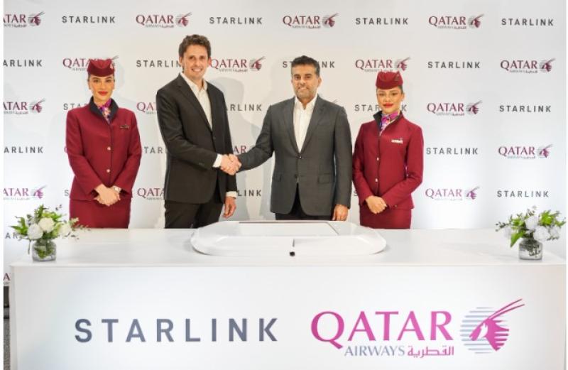 الخطوط الجوية القطرية أول شركة في منطقة الشرق الأوسط وشمال أفريقيا توفر خدمة Starlink للاتصال اللاسلكي المجاني بالإنترنت على رحلاتها