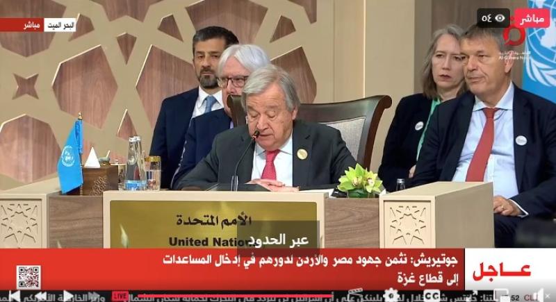 جوتيريش: نثمن جهود مصر والأردن لدورهما فى إدخال المساعدات إلى قطاع غزة.. والحل يجب أن يكون سياسيا