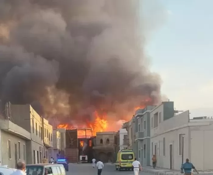 حريق هائل بمدينة الإنتاج الإعلامي في أكتوبر| صور | حوادث وقضايا | بوابة  الدولة