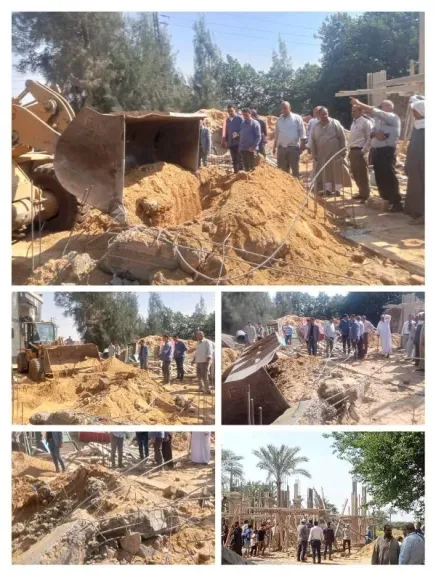 محافظ الشرقية :تنفذ الإزالة الفورية لحالات تعدي بالبناء بالحسينية