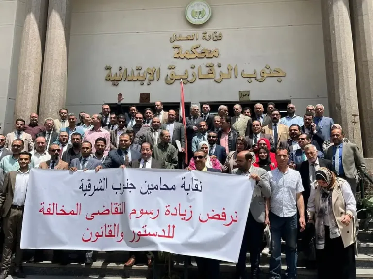 محامو الشرقيه ينظمون وقفات احتجاجية اعتراضا علي زيادة رسوم التقاضي