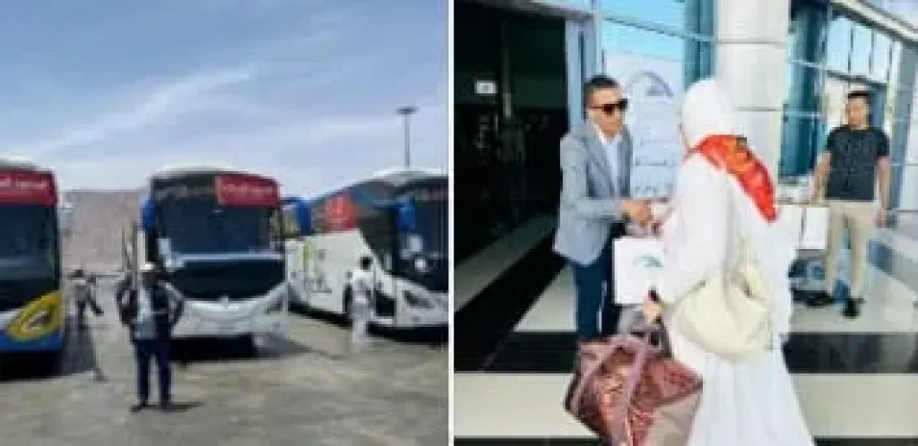 انطلاق أولى أفواج الحج البري من ميناء نويبع البحر  واستعدادات مكثفة  بموانئ البحر الأحمر