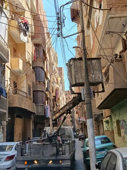 متابعة الحملةونزلات اعمدة الانارة بالزقازيق محافظة الشرقية