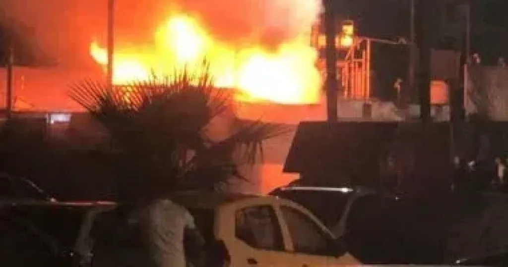 حريق هائل في أشجار الزينة بطريق مطار الأقصر الدولي