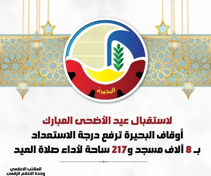 أوقاف البحيرة ترفع درجة الاستعداد بـ 8 آلاف مسجد و217 ساحة لأداء صلاة العيد