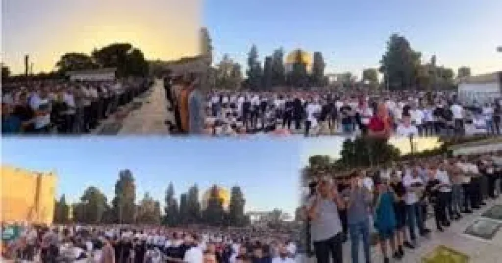 آلاف الفلسطينيين يؤدون صلاة عيد الأضحى فى المسجد الأقصى المبارك