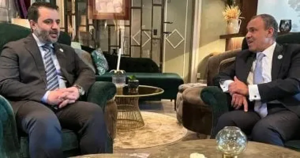 لقاء بين وزير الخارجية ووزير الخارجية المعين بالحكومة الانتقالية الجديدة بسوريا