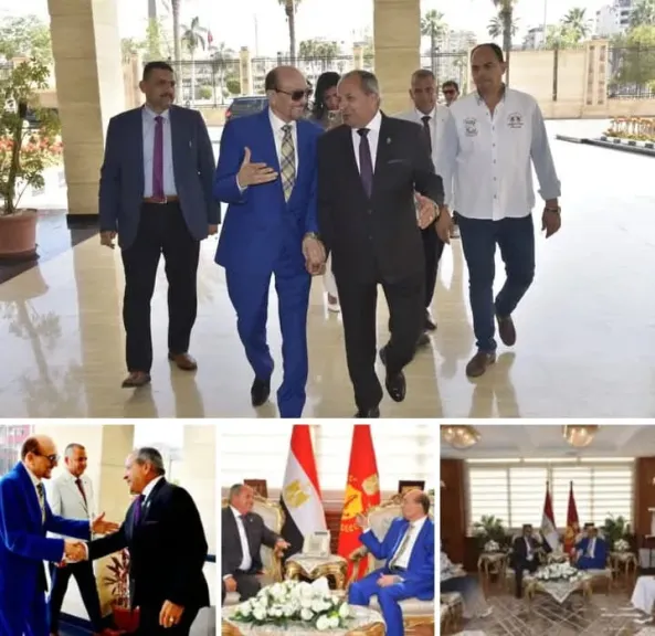محافظ بورسعيد يستقبل  الفنان   محمد صبحي