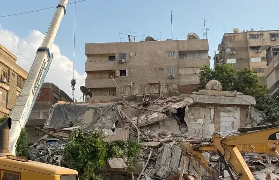 انهيار منزل فى حدائق القبة وانتقال الحماية المدنية إلى موقع الحادث