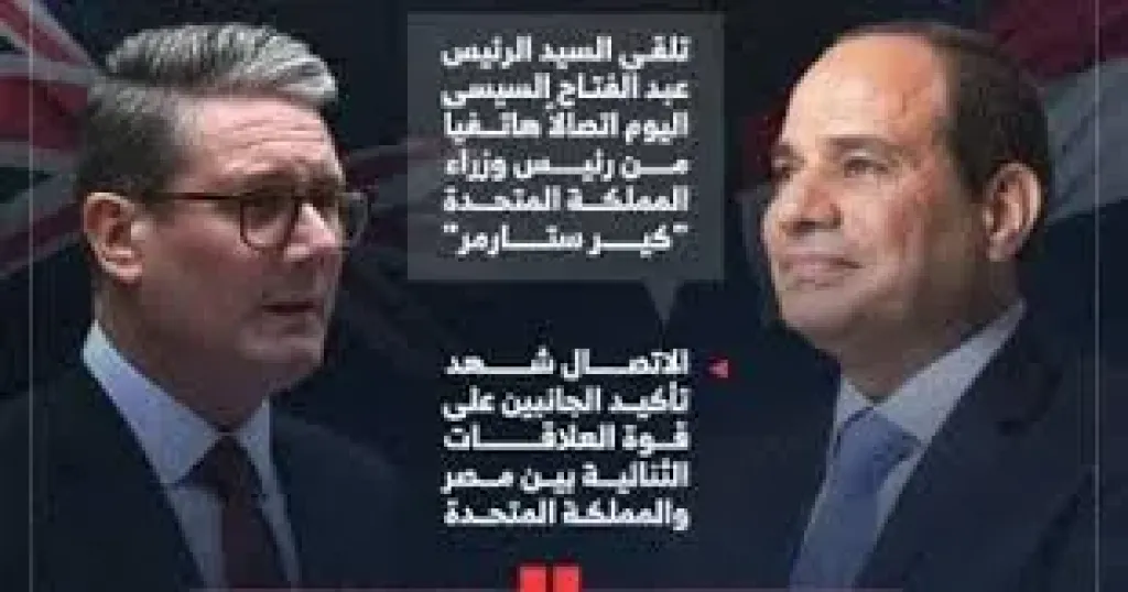 الرئيس السيسى وستارمر يعبران عن ارتياحهما لوقف إطلاق النار