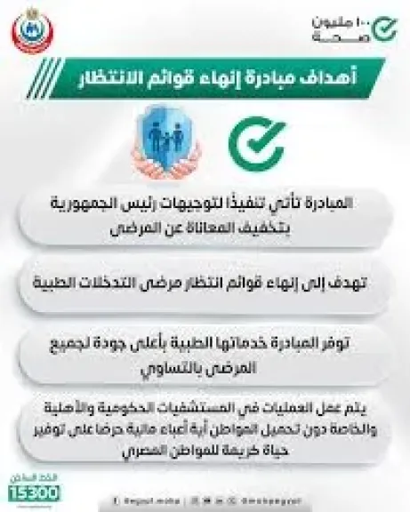 وزارة الصحة توضح أهداف مبادرة إنهاء قوائم الانتظار