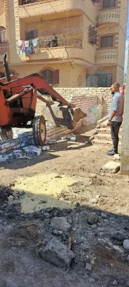 إزالة فورية لبناء مخالف بالزهراءمركز الزقازيق محافظة الشرقية