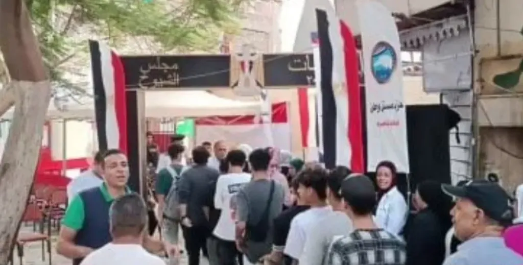 تزاحم المواطنين أمام اللجان بمدينة نصر للمشاركة فى انتخابات الشيوخ