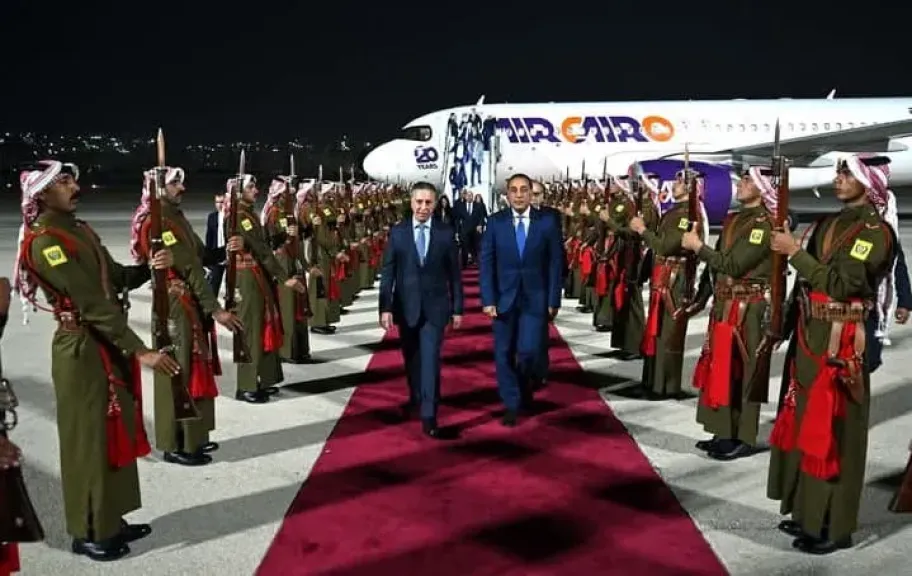 مدبولى و7وزراء فى  العاصمة الأردنية عمّان للمشاركة في أعمال الدورة الـ ٣٣ للجنة العليا المصرية الأردنية المشتركة