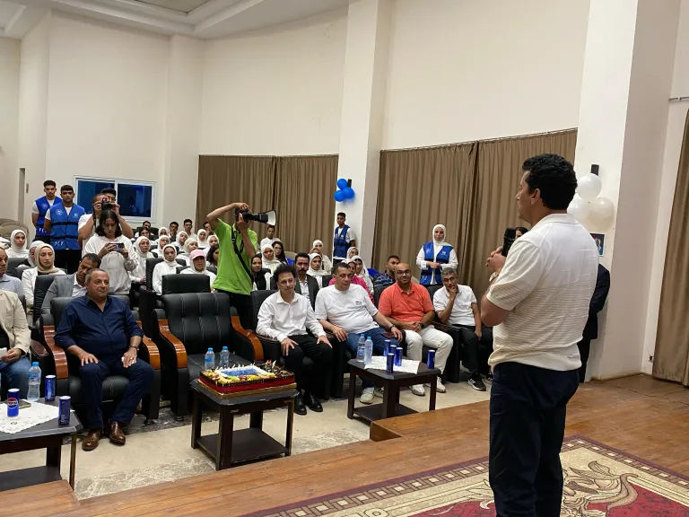 وزير الرياضة ومحافظ بورسعيد يتفقدان  معسكر متطوعي وزارة الشباب والرياضةYLY