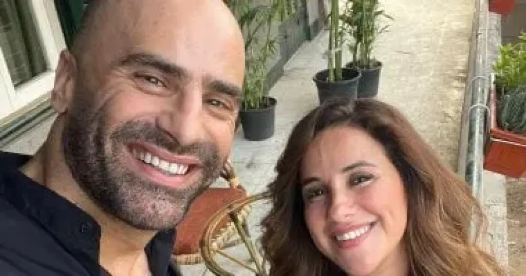 شيرى عادل وصالح عبد النبى فى كواليس ديجافو من مسلسل ما تراه ليس كما يبدو