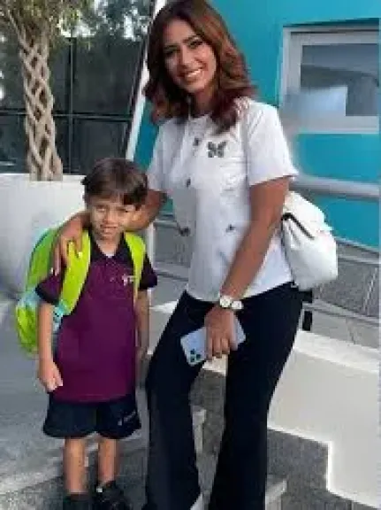 رنا سماحة تحتفى بأول يوم دراسة لابنها: توتر كأنى أنا اللى داخلة