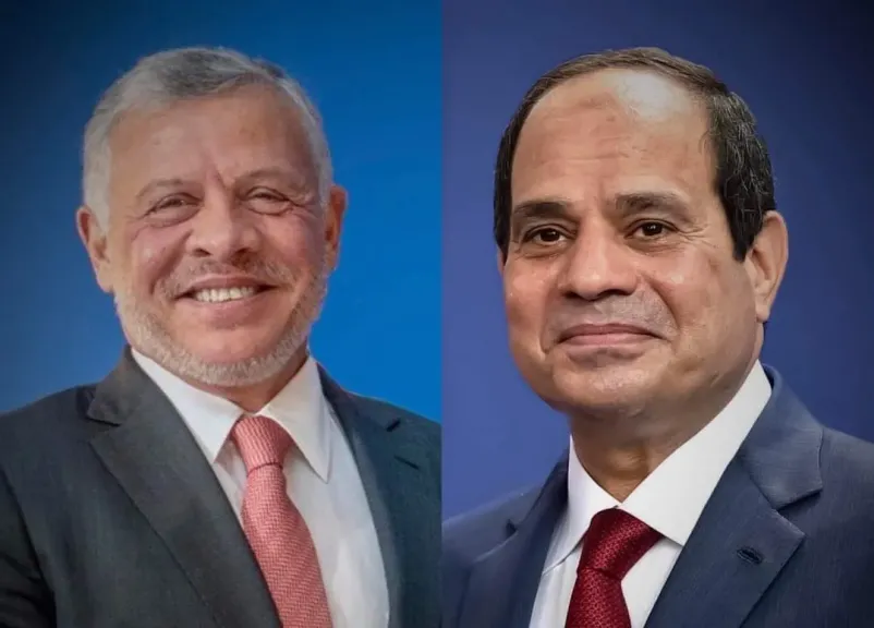 الرئيس السيسي والملك عبد الله يؤكدان على ضرورة الإسراع في تحقيق التهدئة ووقف الأعمال الاستفزازية