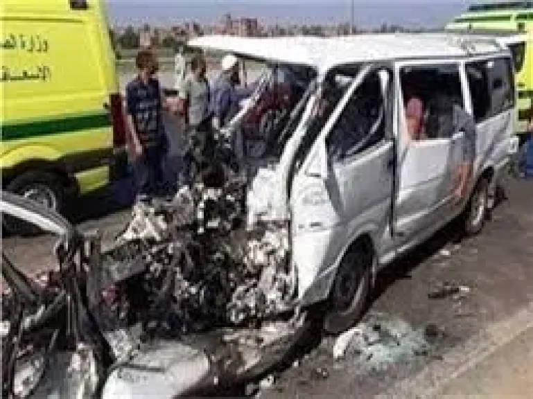 مصرع وإصابة 9 أشخاص في حادث تصادم بالقليوبية