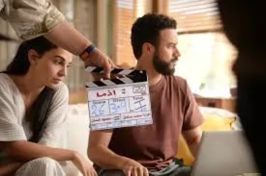 أحمد داود وسلمى أبو ضيف وبسنت شوقى فى كواليس جديدة من فيلم إذما