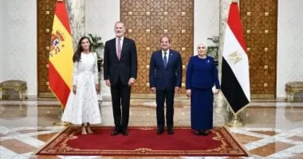 الرئيس السيسى والسيدة قرينته يقيمان مأدبة غداء لملك وملكة إسبانيا