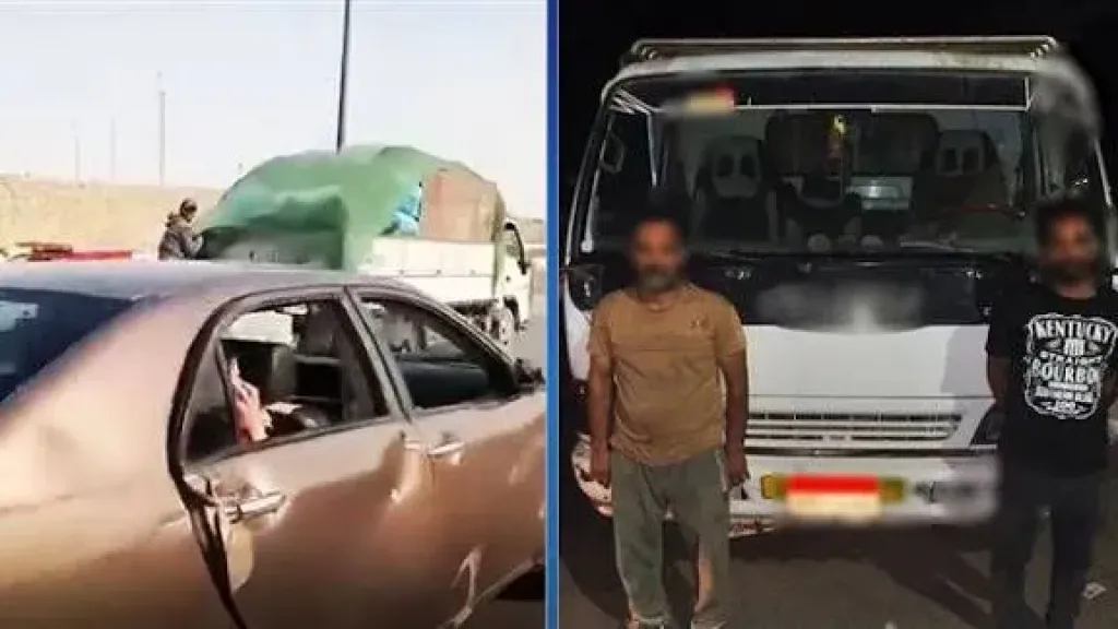 القبض على المتهمين بالتعدى على قائد سيارة أعلى طريق الأوتوستراد