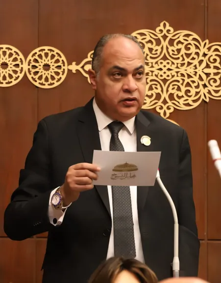 النائب أيمن الهوارى يؤدى اليمين الدستورية أمام مجلس الشيوخ 2025