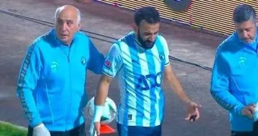 إصابة مهند لاشين فى مباراة بيراميدز والجيش الرواندى