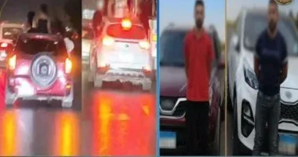 ضبط سائقي سيارتين سمحا لأطفال بالجلوس فوق النوافذ خلال زفة فى القليوبية