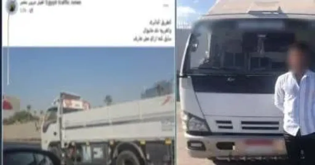 القبض على سائق سيارة نقل تم رصده يقود بتهور على الدائرى