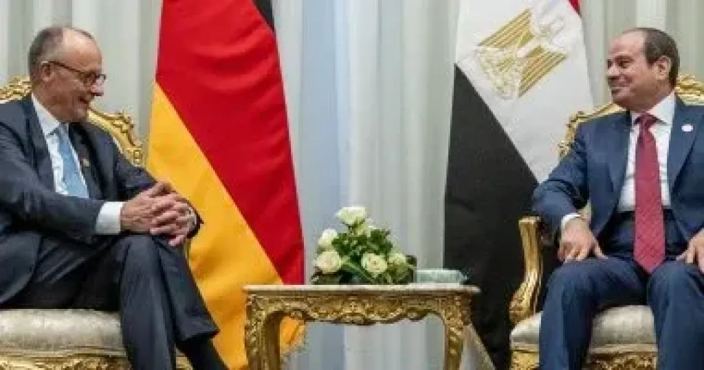 المستشار الألماني: نتعاون مع مصر لعقد مؤتمر دولى لإعادة إعمار غزة