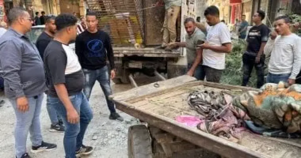 محافظة الجيزة تضبط عربات كارو تفرز المخلفات بالطريق العام فى فيصل