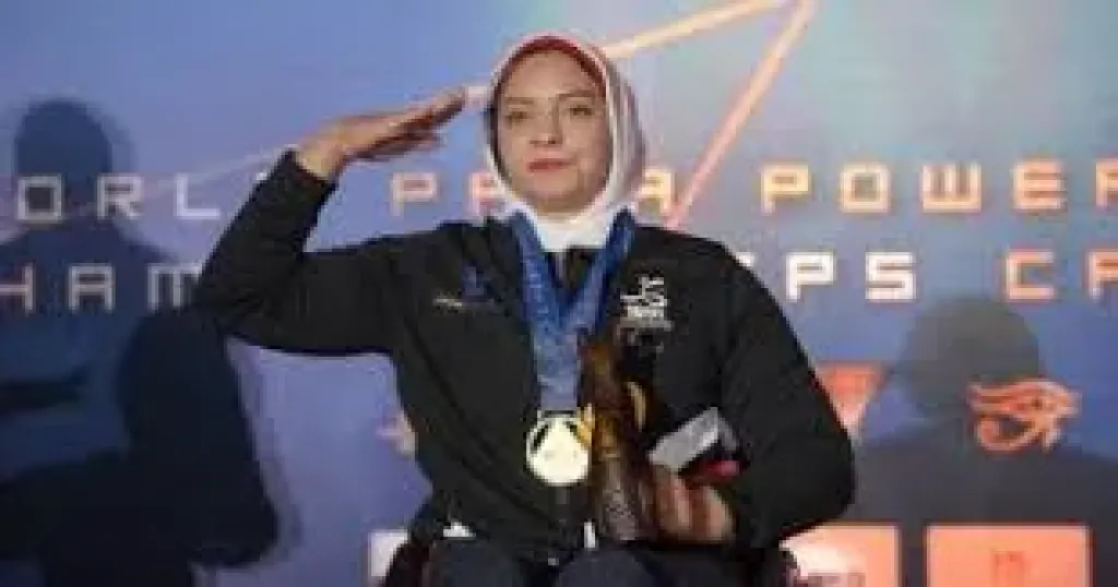 ريحاب رضوان تحصد ذهبية بطولة العالم لرفع الأثقال البارالمبي في وزن 61 كجم