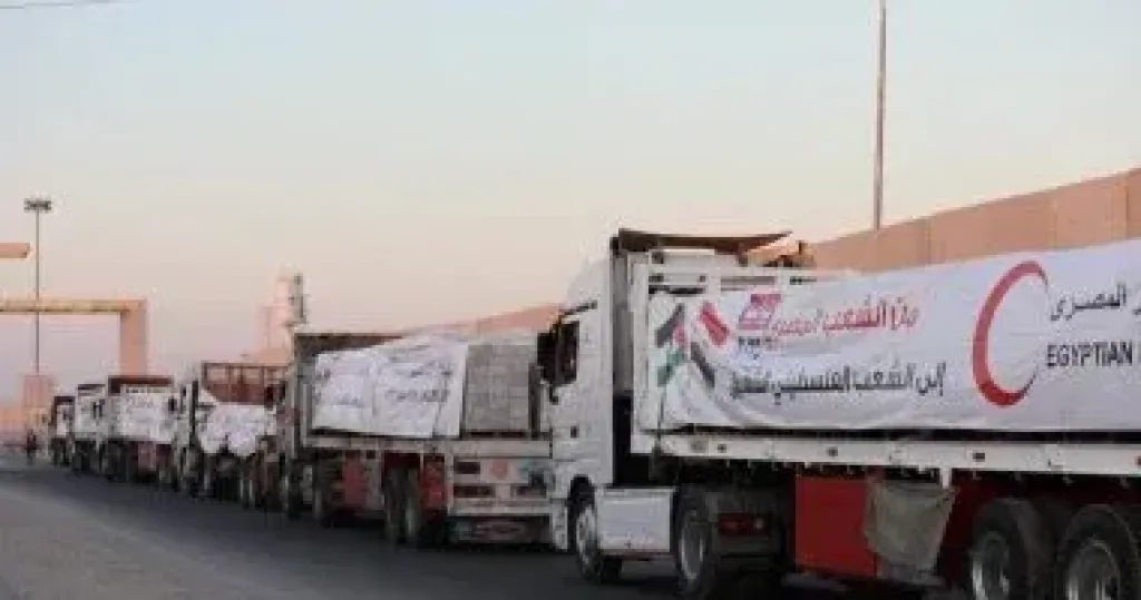 قطر تدشن جسرا بريا من المساعدات لدعم الشعب الفلسطينى فى غزة