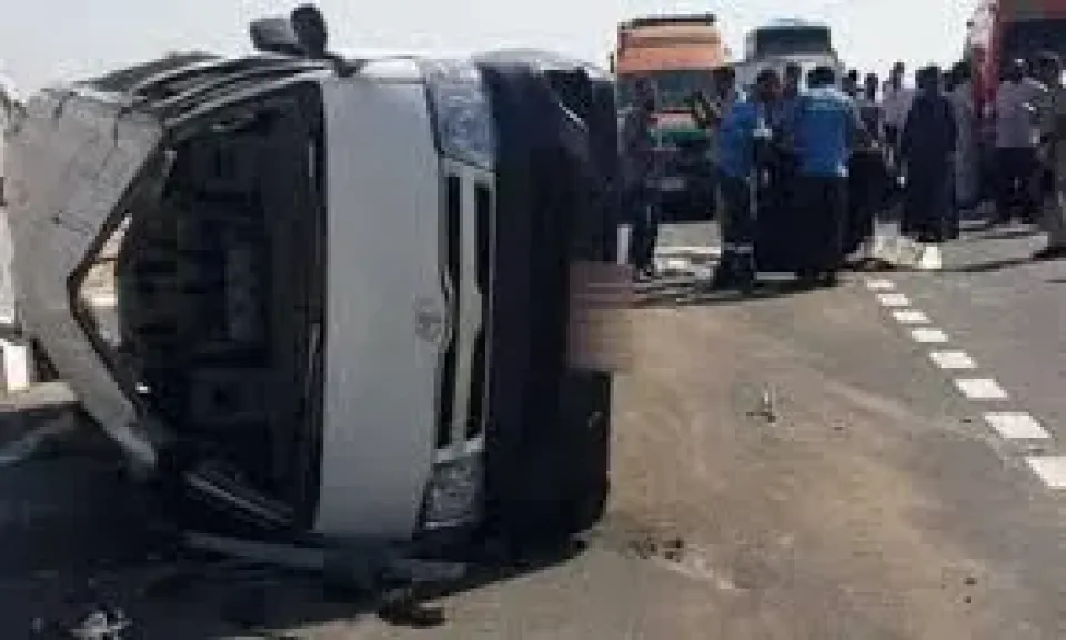مصرع وإصابة 8 أشخاص فى حادث مرورى بالمنيا