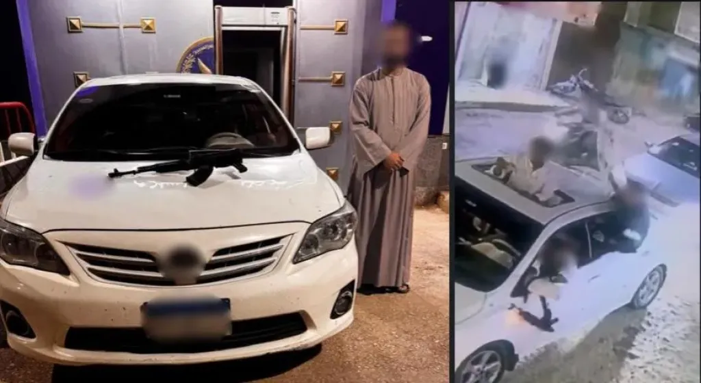 ضبط سائق بسوهاج أشهر سلاحًا آليًا من نافذة سيارته وسط الطريق