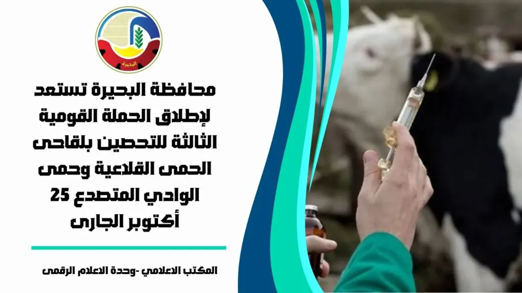 البحيرة تطلق الحملة القومية الثالثة لتحصين الماشية ضد الحمى القلاعية وحمى الوادي المتصدع