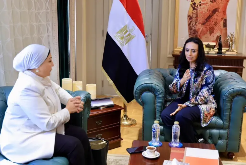 وزيرة التضامن تتلقى طلب الاتحاد المصري لتمويل المشروعات المتوسطة والصغيرة ومتناهية الصغر