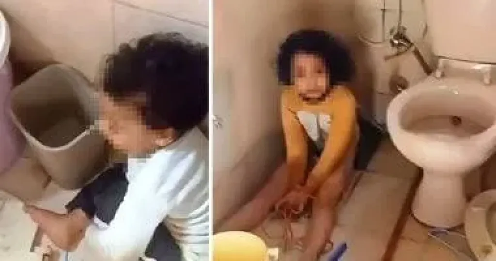 ضبط سيدة قامت بتعذيب طفليها وتقيدهما بالحبال داخل دورة مياه فى الغربية ضبط سيدة قامت بتعذيب طفليها وتقيدهما بالحبال داخل دورة مياه فى الغربية